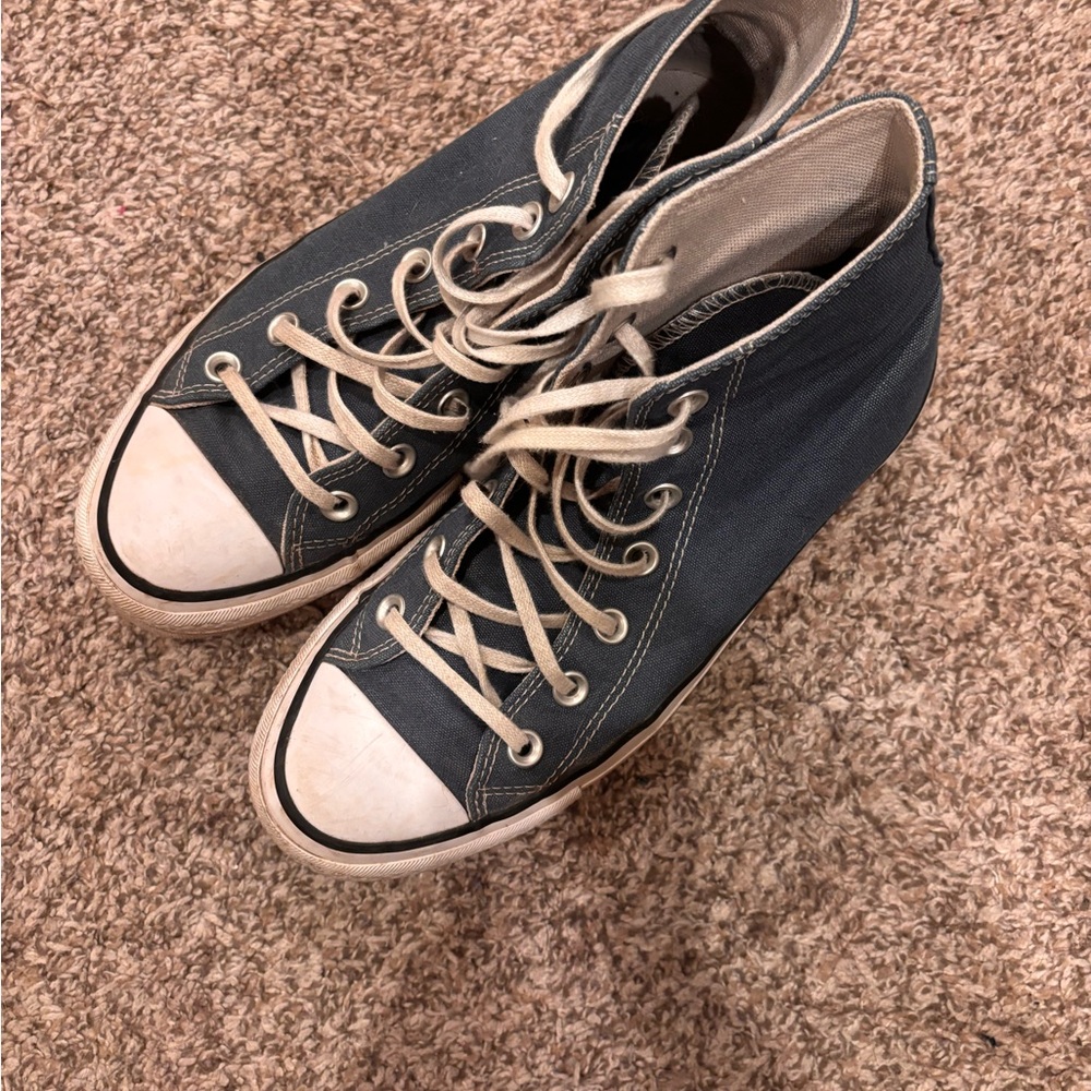 Converse Sea Green and White High-Top Sneakers